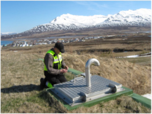 Manhole on a drinking water storage tank for the Town of Dalvik, North Iceland (photo: Gunnarsdottir)