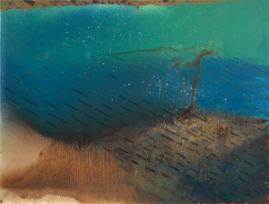 Anne Neely, Spill, a painting included in the MoS Water Stories exhibit.